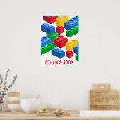 Niedliche Spielzeugziegelsteine Kinderzimmer-Desig Poster (Küche)