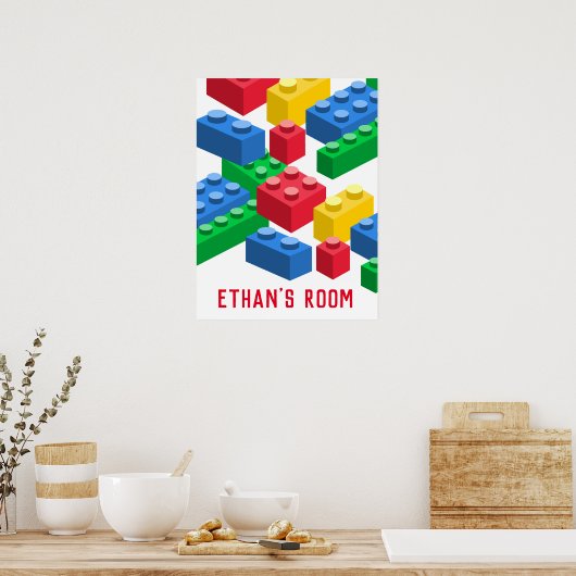 Niedliche Spielzeugziegelsteine Kinderzimmer-Desig Poster (Küche)