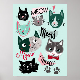Niedliche Spielzimmer Spaß Cat zeigt Kinder Poster