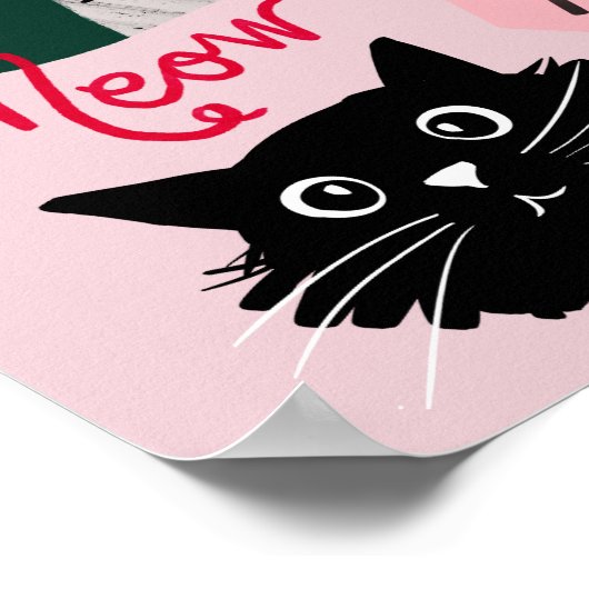 Niedliche Spielzimmer Spaß Cat zeigt Kinderposter Poster (Ecke)