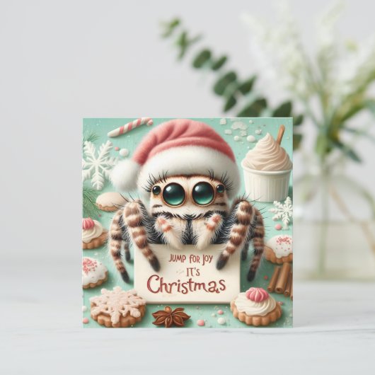 Niedliche Spinne für Freude Weihnachten Weihnachte (Stehend Vorderseite)