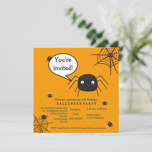 Niedliche Spinne Geburtstag/Halloween-Kind (Stehend Vorderseite)