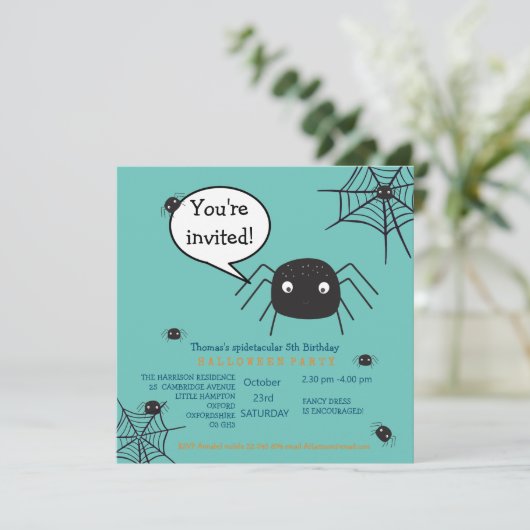 Niedliche Spinne Geburtstag/Halloween-Kind (Stehend Vorderseite)