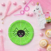Niedliche Spinne Halloweens auf Netz Pappteller (Party)