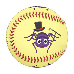 Niedliche Spinne im Cartoon oben Baseball