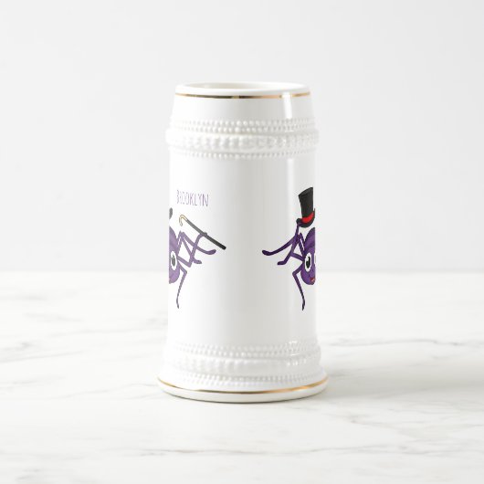 Niedliche Spinne im Cartoon oben Bierglas (Mittel)