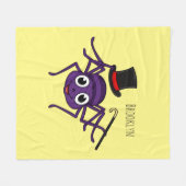 Niedliche Spinne im Cartoon oben Fleecedecke (Vorderseite (Horizontal))
