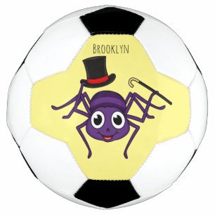 Niedliche Spinne im Cartoon oben Fußball