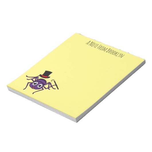 Niedliche Spinne im Cartoon oben Notizblock (Rotiert)