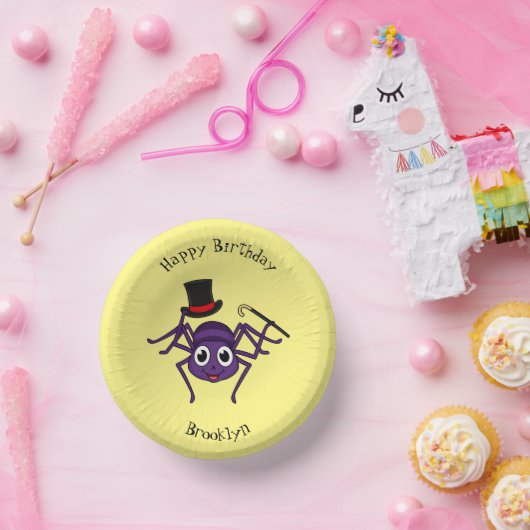 Niedliche Spinne im Cartoon oben Pappteller (Party)