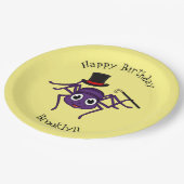 Niedliche Spinne im Cartoon oben Pappteller (Schrägansicht)