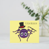 Niedliche Spinne im Cartoon oben Postkarte (Stehend Vorderseite)