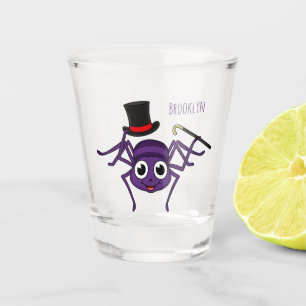 Niedliche Spinne im Cartoon oben Schnapsglas