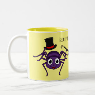 Niedliche Spinne im Cartoon oben Zweifarbige Tasse