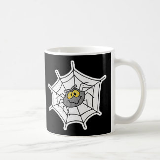 niedliche Spinne im Netz Kaffeetasse
