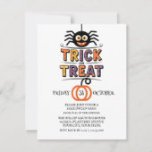 Niedliche Spinne & Pumpkin Trick oder TreatHallowe Einladung (Vorderseite)
