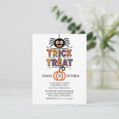 Niedliche Spinne & Pumpkin Trick oder TreatHallowe Einladung (Stehend Vorderseite)