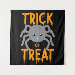 Niedliche Spinne - Trick oder Treat- Halloween Wandteppich