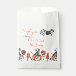 Niedliche Spinne und Pumpkin Wasserfarbe Halloween Geschenktütchen