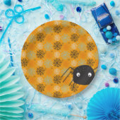 Niedliche Spinne und Spinnennetz gemustert Hallowe Pappteller (Party)