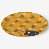 Niedliche Spinne und Spinnennetz gemustert Hallowe Pappteller (Schrägansicht)