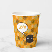 Niedliche Spinnen und Spinnennetze gemustert Pappbecher (Rückseite)