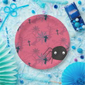 Niedliche Spinnweben und Himbeere, rosa Spinnweben Pappteller (Party)