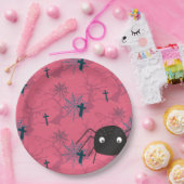 Niedliche Spinnweben und Himbeere, rosa Spinnweben Pappteller (Party)