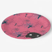 Niedliche Spinnweben und Himbeere, rosa Spinnweben Pappteller (Schrägansicht)