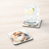 Niedliche Spitz-Aquarelldarstellung Getränkeuntersetzer (Rechte Seite)