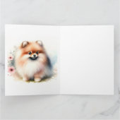 Niedliche Spitz-Aquarelldarstellung Karte (Innenseite)