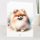 Niedliche Spitz-Aquarelldarstellung Karte (Rückseite)