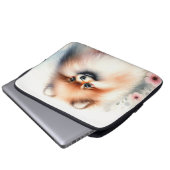 Niedliche Spitz-Aquarelldarstellung Laptopschutzhülle (Vorne Knopf)