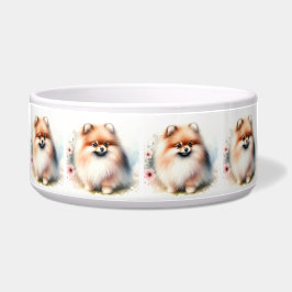 Niedliche Spitz-Aquarelldarstellung Napf