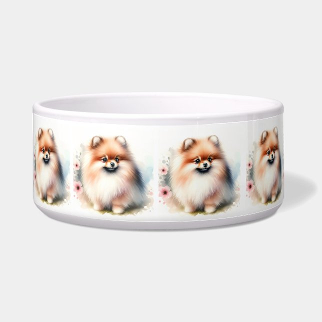 Niedliche Spitz-Aquarelldarstellung Napf (Vorderseite)