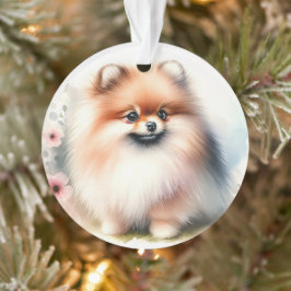 Niedliche Spitz-Aquarelldarstellung Ornament