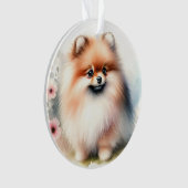 Niedliche Spitz-Aquarelldarstellung Ornament (Vorderseite)