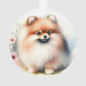 Niedliche Spitz-Aquarelldarstellung Ornament (Vorderseite)