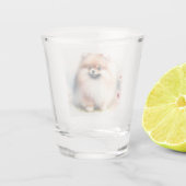 Niedliche Spitz-Aquarelldarstellung Schnapsglas (Rückseite)