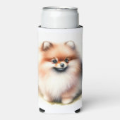 Niedliche Spitz-Aquarelldarstellung Selters Dosenkühler (Seltzer Vorderseite)