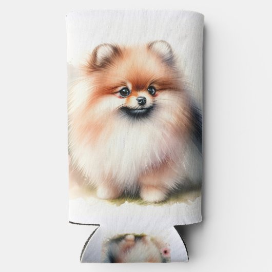 Niedliche Spitz-Aquarelldarstellung Selters Dosenkühler (Rückseite)