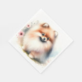 Niedliche Spitz-Aquarelldarstellung Serviette (Ecke)