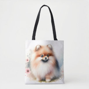 Niedliche Spitz-Aquarelldarstellung Tasche