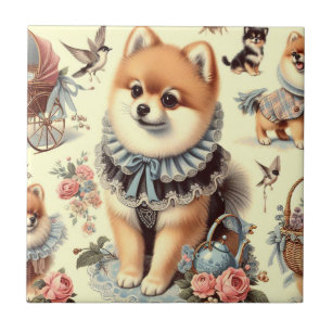 Niedliche Spitz-Malerei Fliese