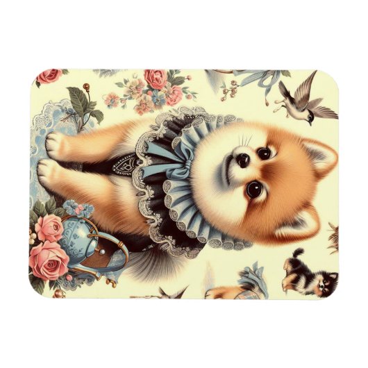 Niedliche Spitz-Malerei Magnet (Horizontal)