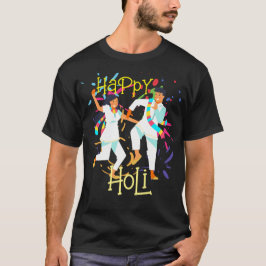 Niedliche Splash Couple spielend Holi T-Shirt