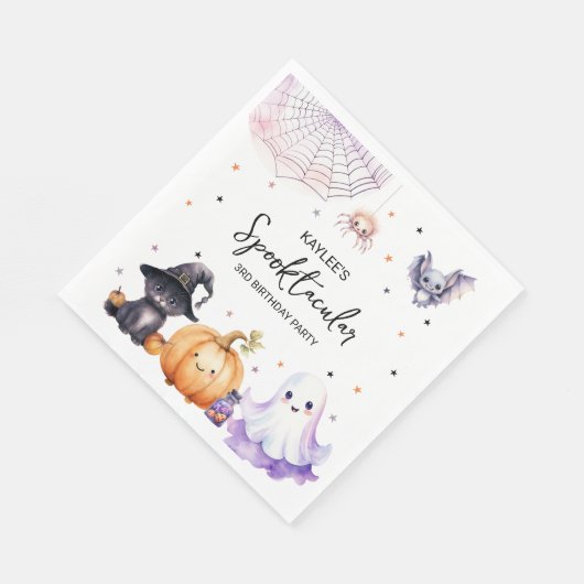 Niedliche Spooktacular Geburtstagsparty Serviette (Ecke)