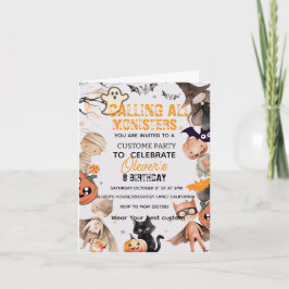 Niedliche Spooktacular Monster-Kindergeburtstag-Ei Einladung