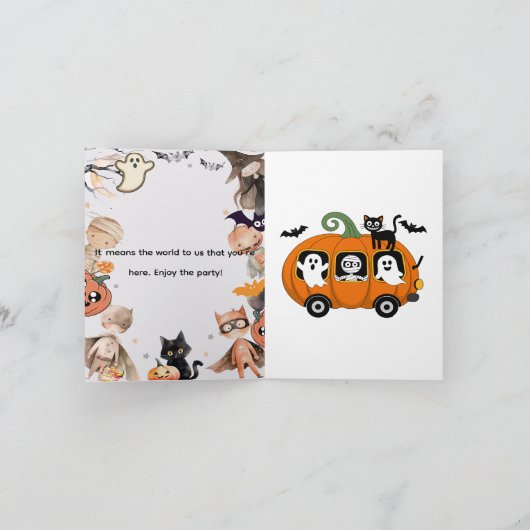 Niedliche Spooktacular Monster-Kindergeburtstag-Ei Einladung (Innenseite)