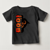 Niedliche Spooky Cat mit "Boo" : Halloween Cat Des Baby T-shirt (Vorderseite)